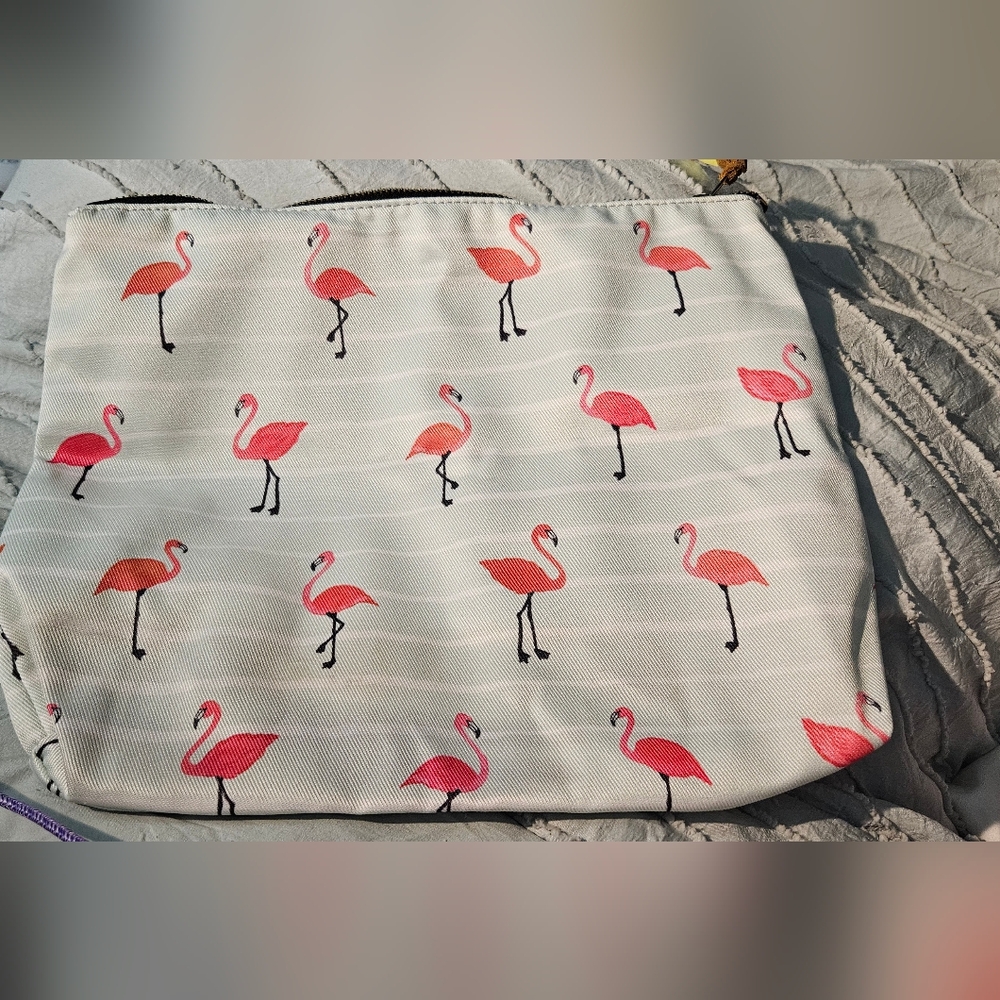 Pura Vida Flamingo Patterned Pouch